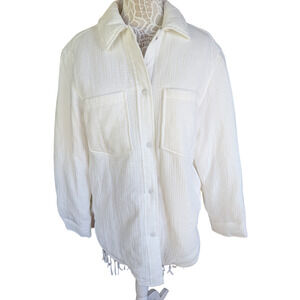H&M White gauze shirt jacket Oversized M